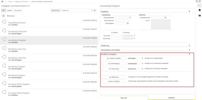 Welche Möglichkeiten der Workflow zur Bearbeitung bietet