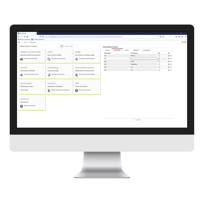 eCOUNT Dokumentenverwaltung - Stammdatenverwaltung