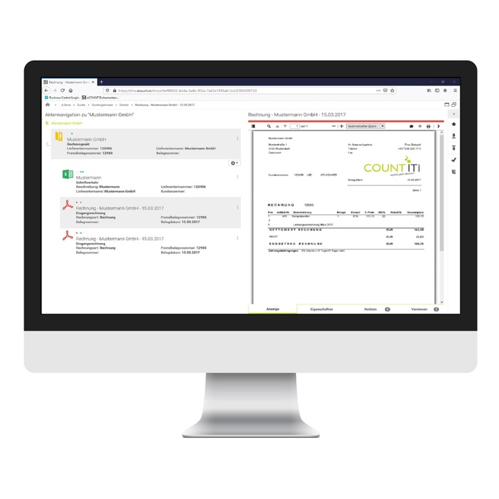 eCOUNT Dokumentenverwaltung - PC Rechnung