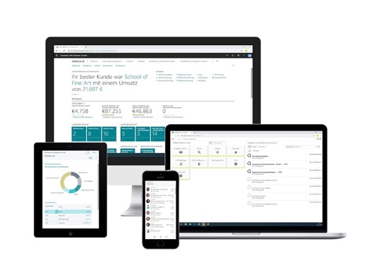 Ansicht eCOUNT Dynamics 365 Business Central & eCOUNT Dokumentenverwaltung auf verschiedenen Endgeräten