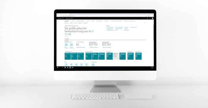 eCOUNT Dynamics 365 Business Central |  Desktopansicht Dashboard