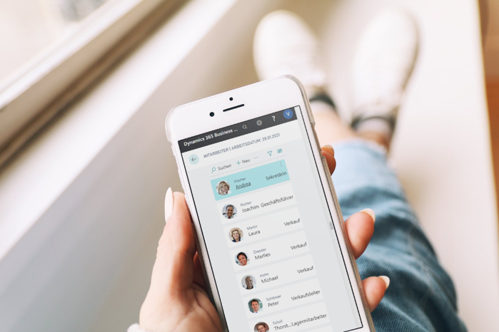 Business Central | Mitarbeiter anlegen Smartphone