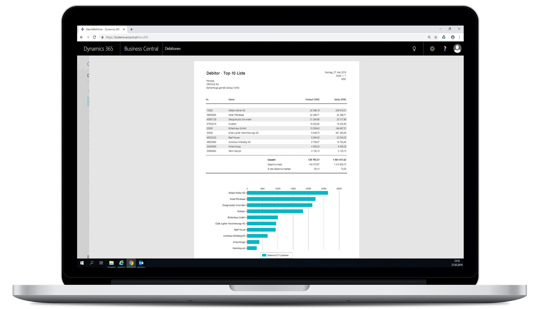 Top 10 Debitoren Bericht - eCOUNT Dynamics 365 Business Central