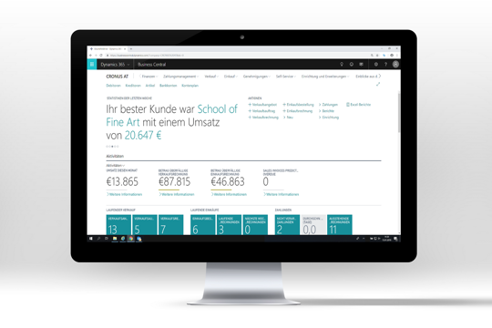 Ansicht Dashboard Business Central