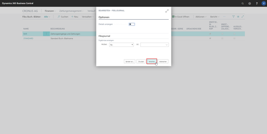 eCOUNT Dynamics 365 Business Central |  Finanzen Fibujournal 2
