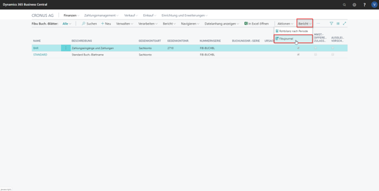 eCOUNT Dynamics 365 Business Central |  Finanzen Fibujournal