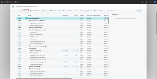 eCOUNT Dynamics 365 Business Central | Finanzen Kontenplan 2