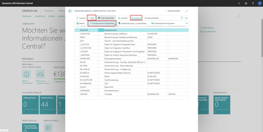 eCOUNT Dynamics 365 Business Central | Finanzen Kontenschemata 2