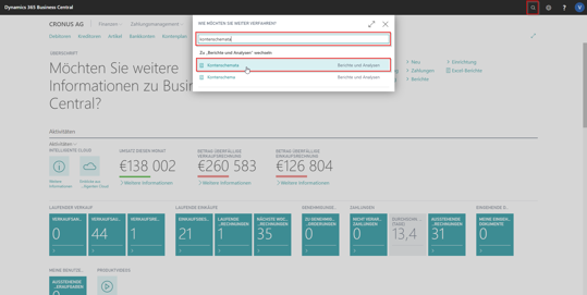 eCOUNT Dynamics 365 Business Central | Finanzen Kontenschemata