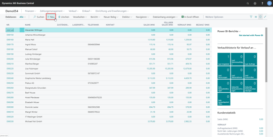 eCOUNT Dynamics 365 Business Central |  Kunden anlegen 2