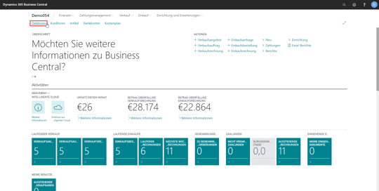 eCOUNT Dynamics 365 Business Central |  Kunden anlegen