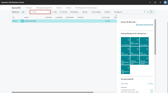 eCOUNT Dynamics 365 Business Central | Kunden suchen