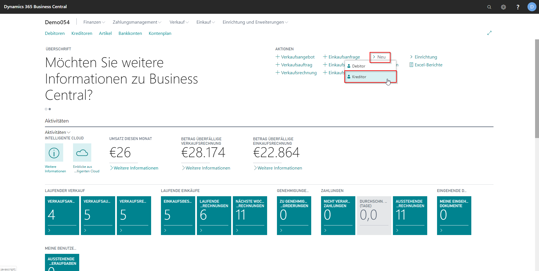 eCOUNT Dynamics 365 Business Central |  Lieferanten anlegen