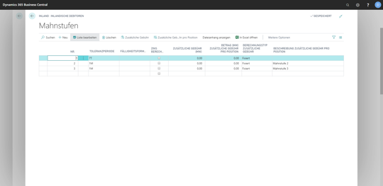 eCOUNT Dynamics 365 Business Central | Mahnungen - Mahnmethoden 3