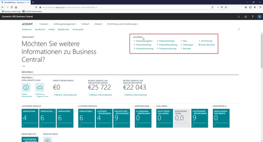 Business Central | Schnellzugriff