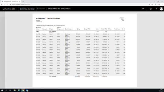 Detailkontoblatt - eCOUNT Dynamics 365 Business Central