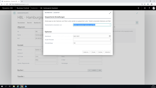 Liquidität prüfen - eCOUNT Dynamics 365 Business Central