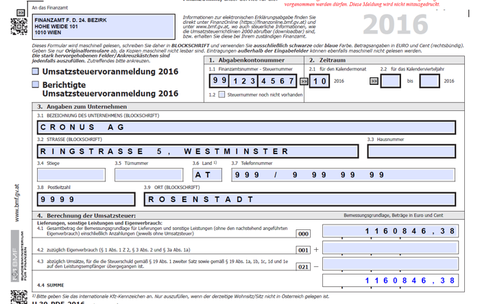 eCOUNT Dynamics 365 Business Central als Schnittstelle zu UVA Umsatzsteuervoranmeldung