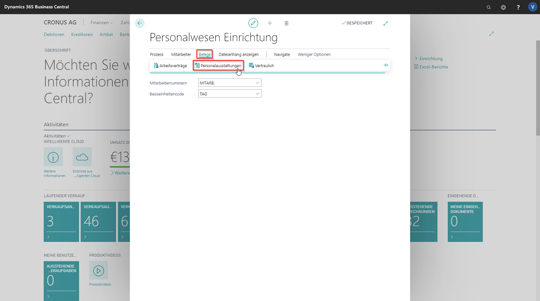 Business Central | Personalausstattung anlegen