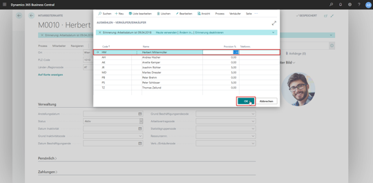 Business Central | Provision für Mitarbeiter anlegen 1