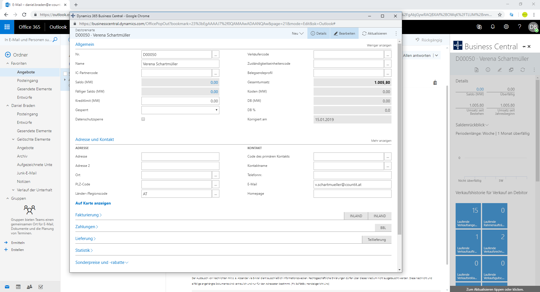 Business Central und Microsoft 365 - Kontaktinformationen abrufen