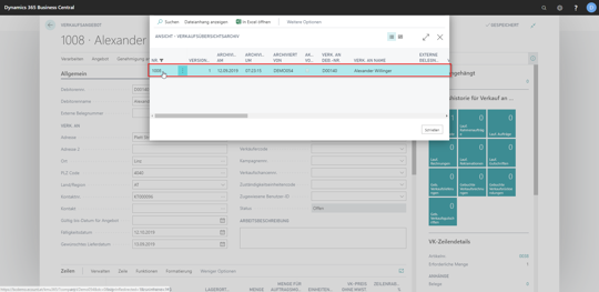 eCOUNT Dynamics 365 Business Central | Angebot archivieren 6