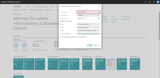 eCOUNT Dynamics 365 Business Central |  Einrichtung Benutzerrollen 2