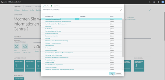 eCOUNT Dynamics 365 Business Central |  Einrichtung Benutzerrollen 3