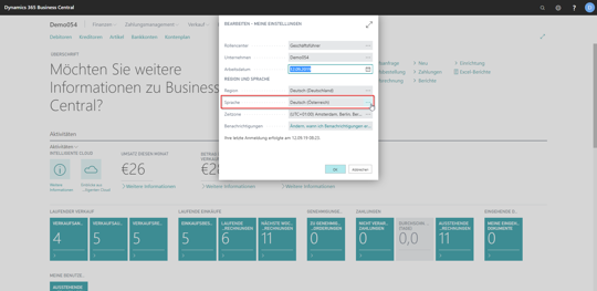 eCOUNT Dynamics 365 Business Central |  Einrichtung Sprachen 2