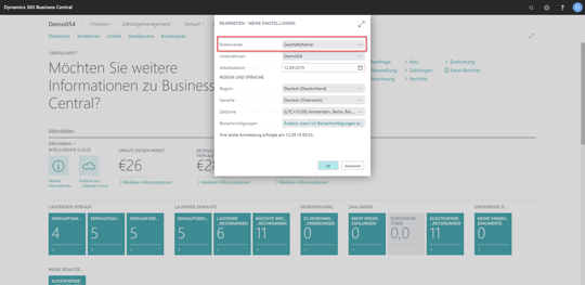 eCOUNT Dynamics 365 Business Central |  Erste Schritte Berechtigungen 3