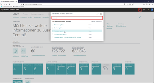 Business Central | Suchfunktion