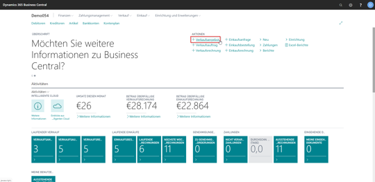 eCOUNT Dynamics 365 Business Central | Angebot anlegen