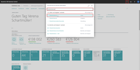 eCOUNT Dynamics 365 Business Central |  CRM Verkaufschancen