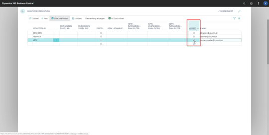 eCOUNT Dynamics 365 Business Central |  Ressourcenverwaltung-Rechte vergeben 2