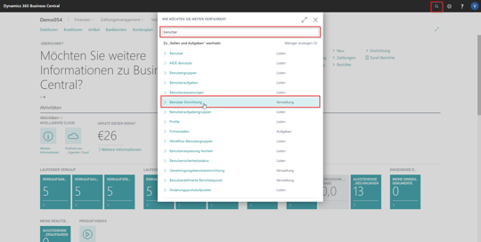 eCOUNT Dynamics 365 Business Central |  Ressourcenverwaltung-Rechte vergeben