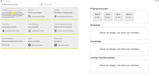 eCOUNT Dokumentenverwaltung - Aufgaben und Nachrichten