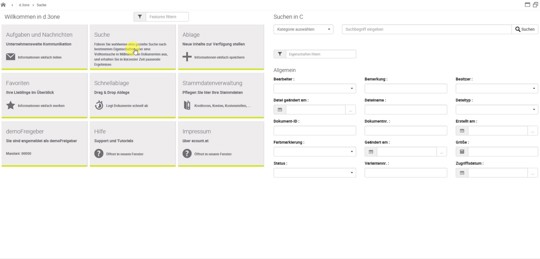 Detailansicht der Suche in der eCOUNT Dokumentenverwaltung